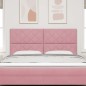 vidaXL Testiera in velluto rosa con design a rombi, 180 cm