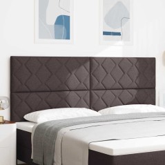 vidaXL Testata Design a Blocchi di Diamante Marrone Scuro 200 cm Tessuto