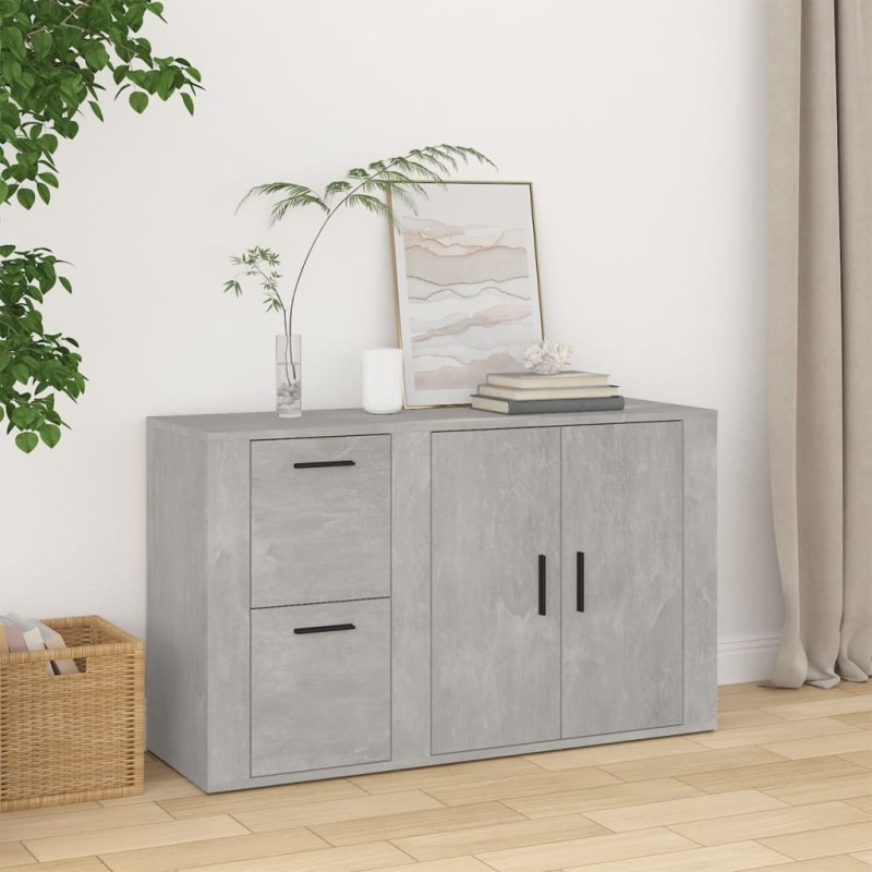 Credenza Grigio Cemento 100x33x59,5 cm in Legno Multistrato Credenza Grigio Cemento 100x33x59,5 cm in Legno Multistrato