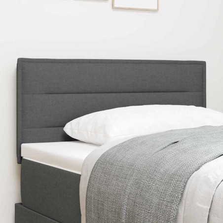 vidaXL Testiera a LED Design Lines Grigio Scuro 90 cm Tessuto
