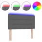 vidaXL Testiera a LED Design Lines Grigio Scuro 90 cm Tessuto