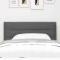 vidaXL Testiera a LED Design Lines Grigio Scuro 90 cm Tessuto