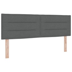vidaXL Testata Letto a LED Design Linee Grigio Scuro 80 cm Tessuto