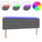 vidaXL Testata Letto a LED Design Linee Grigio Scuro 80 cm Tessuto