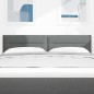 vidaXL Testata Letto a LED Design Linee Grigio Scuro 80 cm Tessuto