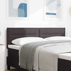 vidaXL Testiera a LED Design Lines Marrone Scuro 160 cm Tessuto