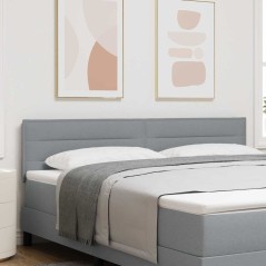 vidaXL Testata LED Design Linee Grigia Chiara 90 cm Tessuto