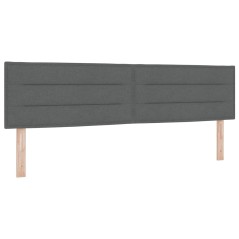 vidaXL Testata a LED Design Linee Grigio Scuro 90 cm Tessuto