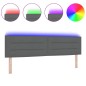 vidaXL Testata a LED Design Linee Grigio Scuro 90 cm Tessuto