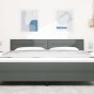 vidaXL Testata a LED Design Linee Grigio Scuro 90 cm Tessuto