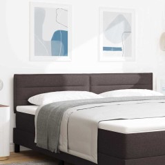 vidaXL Testata Lettone Design Linee Marrone Scuro 90 cm Tessuto