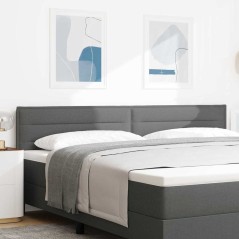 vidaXL Testiera LED Design Linee Grigio Scuro 200 cm Tessuto