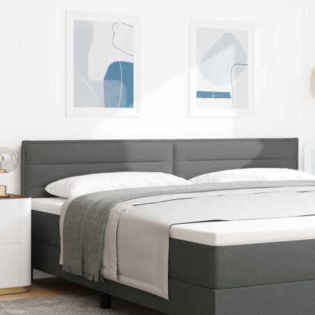 vidaXL Testiera LED Design Linee Grigio Scuro 200 cm Tessuto