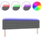 vidaXL Testiera LED Design Linee Grigio Scuro 200 cm Tessuto vidaXL Testiera LED Design Linee Grigio Scuro 200 cm Tessuto