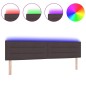 vidaXL Testiera LED Design Linee Marrone Scuro 100 cm Tessuto