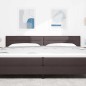 vidaXL Testiera LED Design Linee Marrone Scuro 100 cm Tessuto
