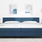 vidaXL Testiera a LED Design Linee Blu 100 cm Tessuto