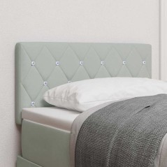 vidaXL Testata LED con bottoni in cristallo, cuscinetto grigio chiaro da 80cm in velluto.