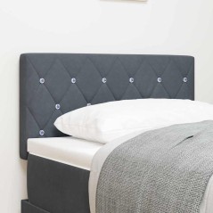 vidaXL Testiera LED con bottoni in cristallo, tufted, grigio scuro, 80 cm, velluto