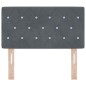 vidaXL Testiera LED con bottoni in cristallo, tufted, grigio scuro, 80 cm, velluto