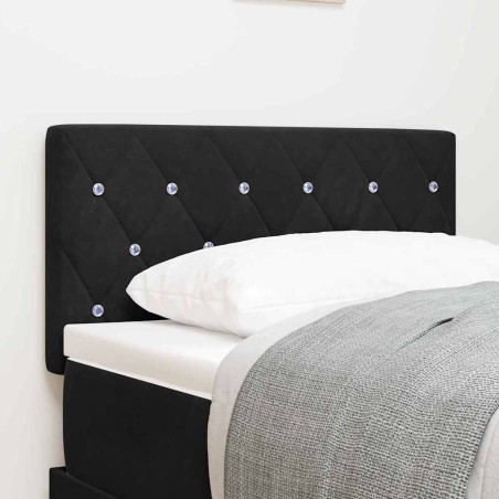 vidaXL Testiera LED con bottoni in cristallo tuftata in velluto nero da 80 cm