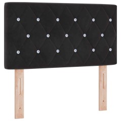 vidaXL Testiera LED con bottoni in cristallo tuftata in velluto nero da 80 cm