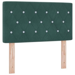 vidaXL Testata LED con bottoni in cristallo, imbottita in velluto verde scuro da 80 cm
