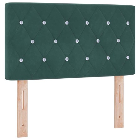 vidaXL Testata LED con bottoni in cristallo, imbottita in velluto verde scuro da 80 cm