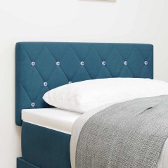 vidaXL Testiera LED con bottoni in cristallo, imbottita, blu scuro, 80 cm, in velluto