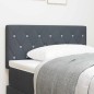 vidaXL Testata letto LED con bottoni in cristallo grigio scuro da 90 cm in velluto