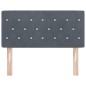 vidaXL Testata letto LED con bottoni in cristallo grigio scuro da 90 cm in velluto