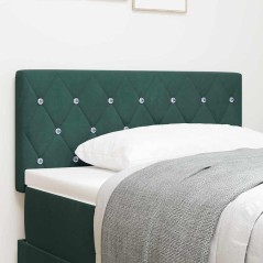 vidaXL Testata LED con bottoni in cristallo, tufted, verde scuro, 90 cm in velluto