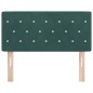 vidaXL Testata LED con bottoni in cristallo, tufted, verde scuro, 90 cm in velluto