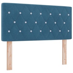 vidaXL Testiera LED blu scuro con bottoni in cristallo, 90 cm in velluto