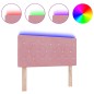 vidaXL Testata LED con bottoni in cristallo, tufted, in velluto rosa da 90 cm