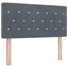 vidaXL Testiera LED grigia scura con bottoni in cristallo, 100 cm, velluto