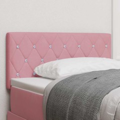 vidaXL Testata LED con bottoni in cristallo, rivestita in velluto rosa da 100 cm