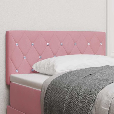 vidaXL Testata LED con bottoni in cristallo, rivestita in velluto rosa da 100 cm