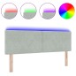 vidaXL Testata LED con bottoni in cristallo, forma rombata, grigio chiaro, 72 cm, velluto.