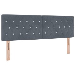 vidaXL Testiera LED con bottoni in cristallo, imbottita, grigio scuro, 72 cm in velluto