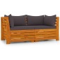 Divano da Giardino a 2 Posti e Cuscini Legno Massello di Acacia Divano da Giardino a 2 Posti e Cuscini Legno Massello di Acacia