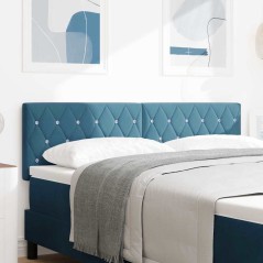 vidaXL Testata LED imbottita in velluto blu con puntini di cristallo da 72 cm