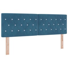 vidaXL Testata LED imbottita in velluto blu con puntini di cristallo da 72 cm