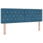 vidaXL Testata LED imbottita in velluto blu con puntini di cristallo da 72 cm