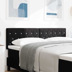 vidaXL Testata LED nera da 80 cm in velluto con bottoni a cristallo trapuntati
