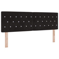 vidaXL Testata LED nera da 80 cm in velluto con bottoni a cristallo trapuntati