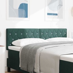 vidaXL Testata LED con bottoni in cristallo verde scuro, velluto, da 80 cm