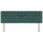vidaXL Testata LED con bottoni in cristallo verde scuro, velluto, da 80 cm