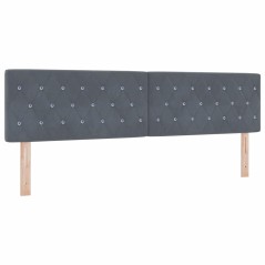 vidaXL Testata LED con bottoni in cristallo tufted grigio scuro da 90 cm in velluto.
