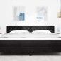 vidaXL Testata Letto LED con Bottoni in Cristallo, Nera, 90 cm in Velluto